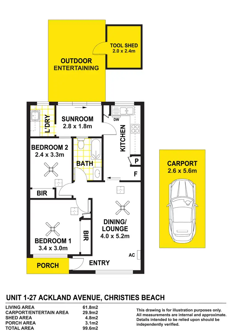 Floorplan of Homely unit listing, 1/27 Ackland Avenue, Christies Beach SA 5165