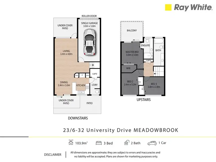 Floorplan of Homely townhouse listing, 23/6-32 University Drive, Meadowbrook QLD 4131