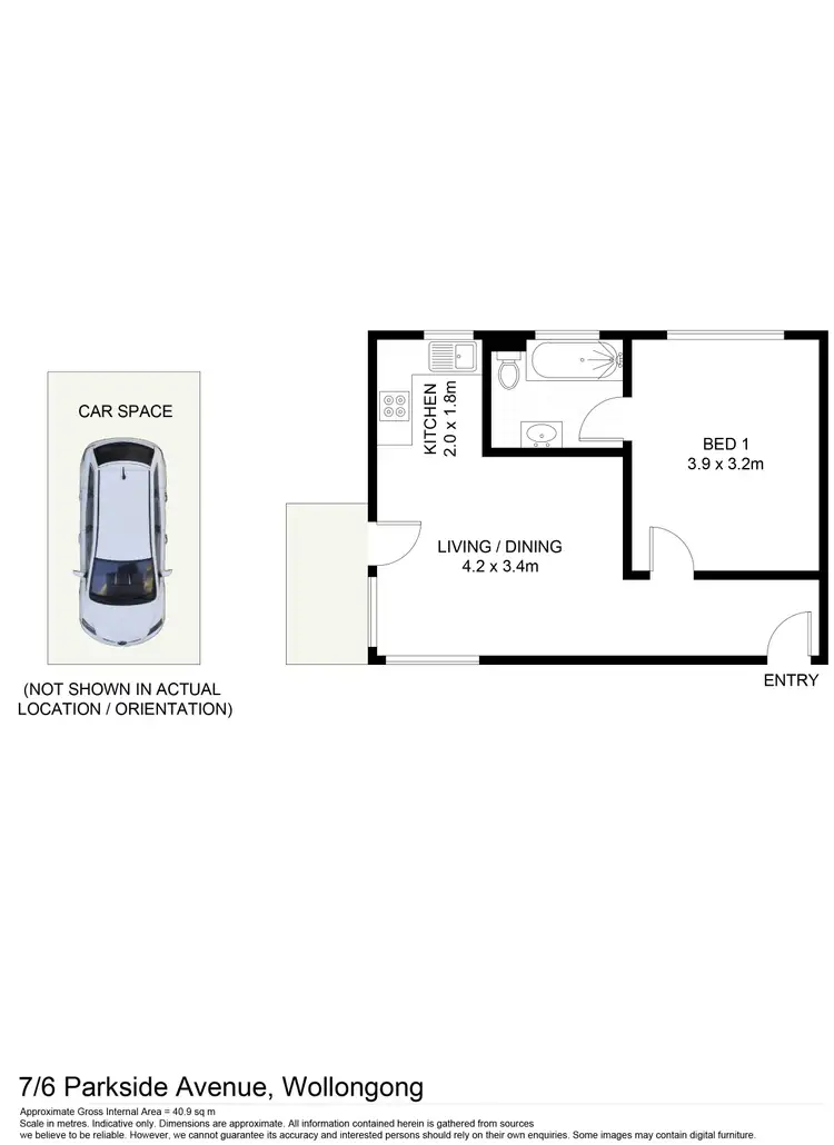 Floorplan of Homely unit listing, 7/6 Parkside Avenue, Wollongong NSW 2500