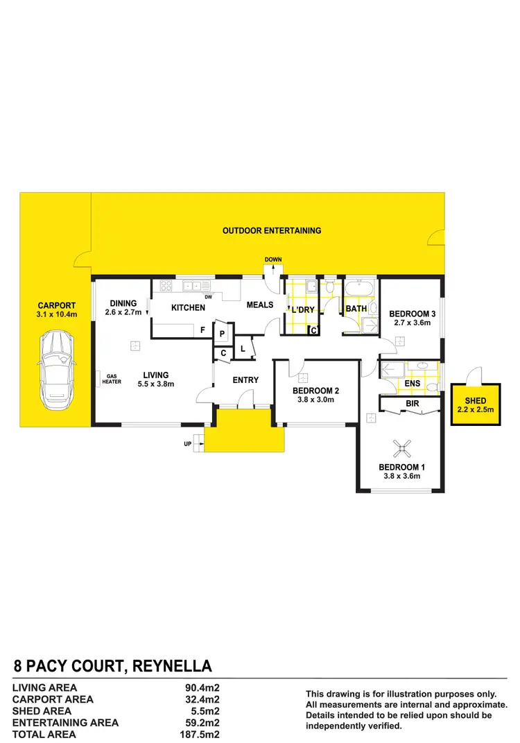 Floorplan of Homely house listing, 8 Pacy Court, Reynella SA 5161