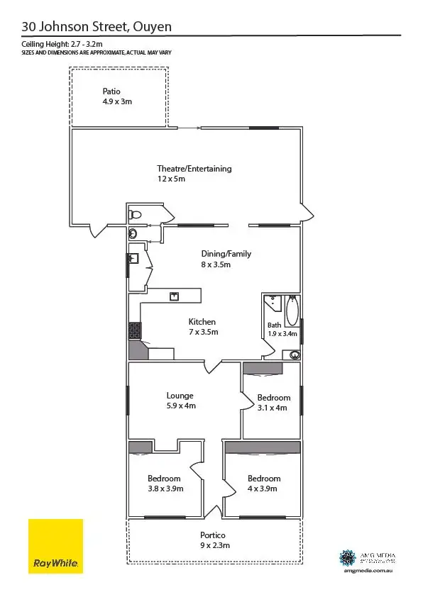 Floorplan of Homely house listing, 30 Johnson Street, Ouyen VIC 3490