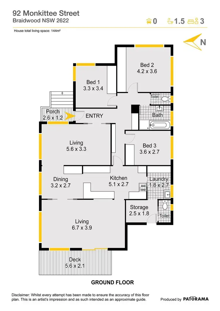 Floorplan of Homely house listing, 92 Monkittee Street, Braidwood NSW 2622
