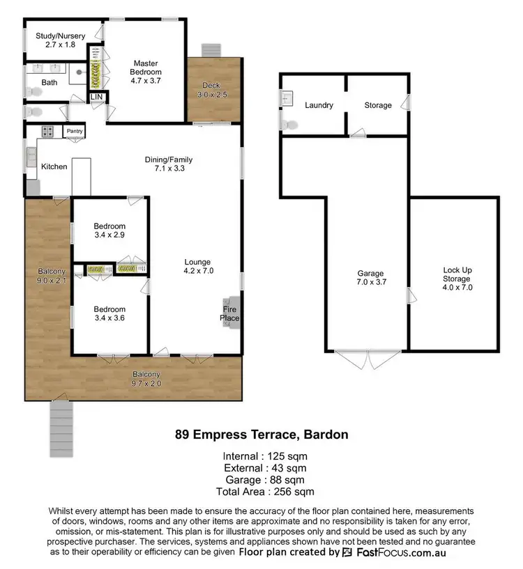 Floorplan of Homely house listing, 89 Empress Terrace, Bardon QLD 4065