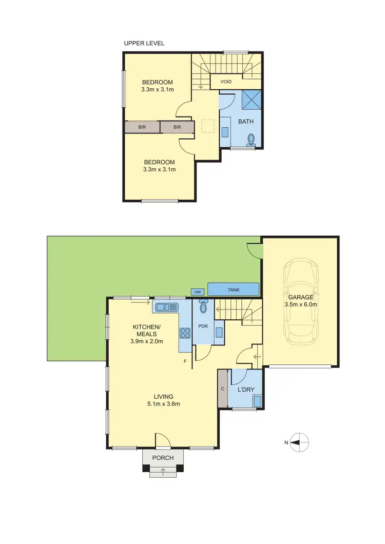 Floorplan of Homely unit listing, 2/68 Heyington Avenue, Thomastown VIC 3074