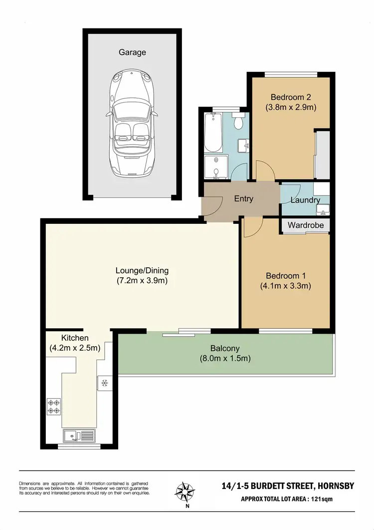 Floorplan of Homely unit listing, 14/1-5 Burdett Street, Hornsby NSW 2077