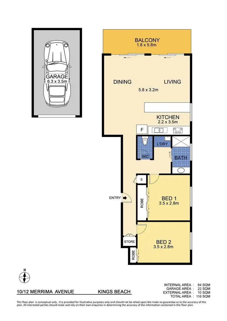 Floorplan of Homely unit listing, Unit 10/12 Merrima Avenue, Kings Beach QLD 4551