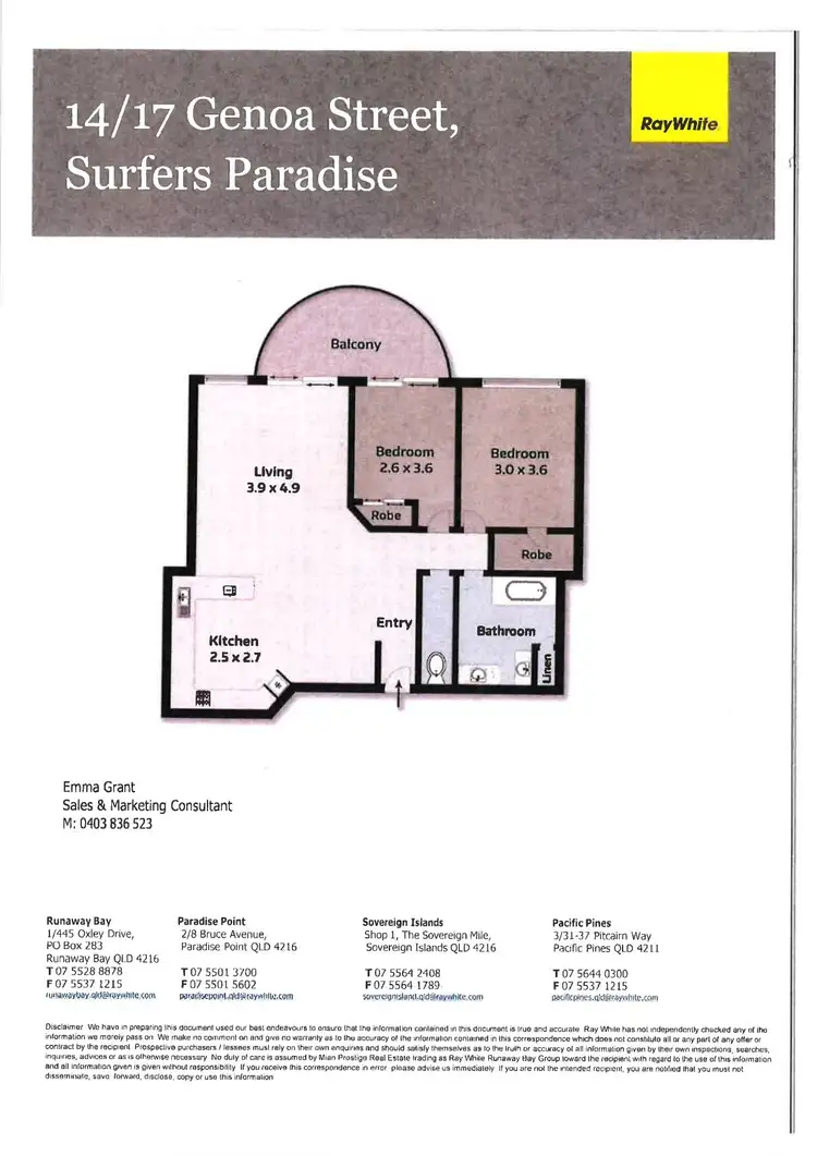 Floorplan of Homely unit listing, 14/17 Genoa Street, Surfers Paradise QLD 4217