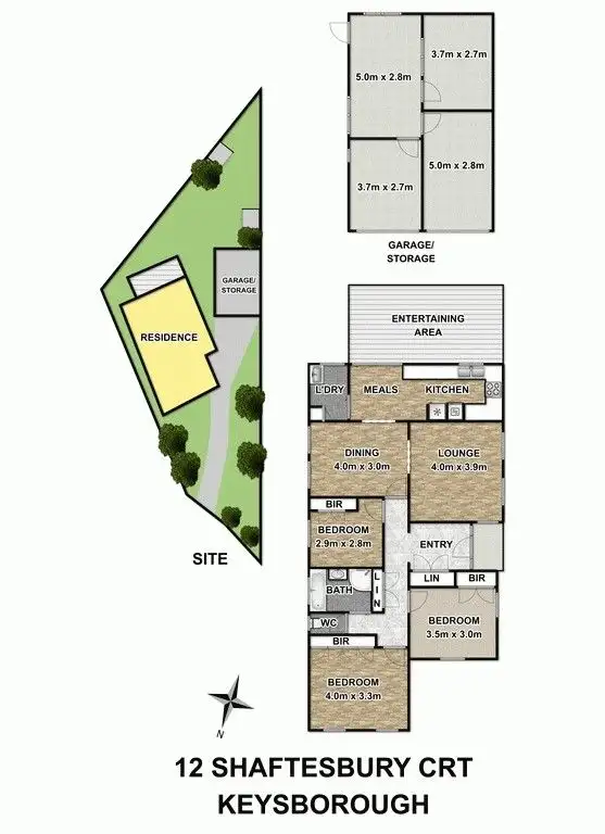 Floorplan of Homely house listing, 12 Shaftesbury Court, Keysborough VIC 3173