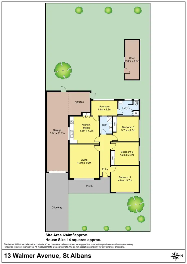 Floorplan of Homely house listing, 13 Walmer Avenue, St Albans VIC 3021