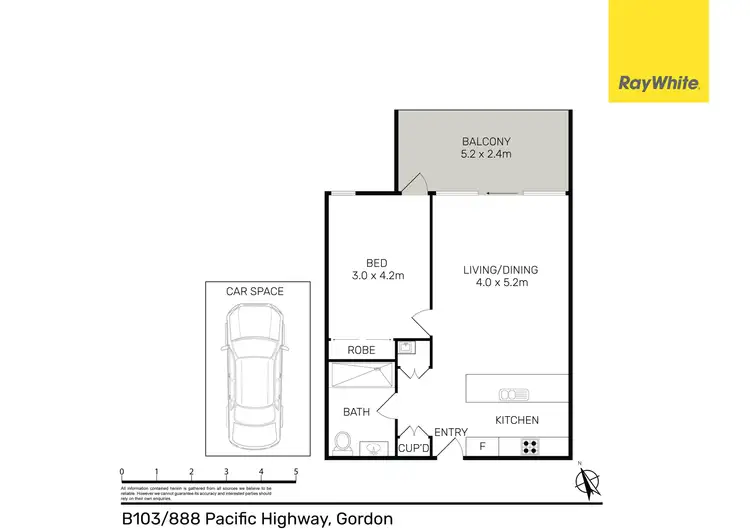 Floorplan of Homely unit listing, B103/888 Pacific Highway, Gordon NSW 2072