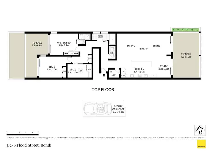 Floorplan of Homely apartment listing, 3/2-6 Flood Street, Bondi NSW 2026