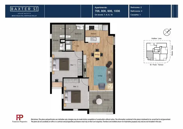 Floorplan of Homely apartment listing, 706/398 St Pauls Terrace, Fortitude Valley QLD 4006