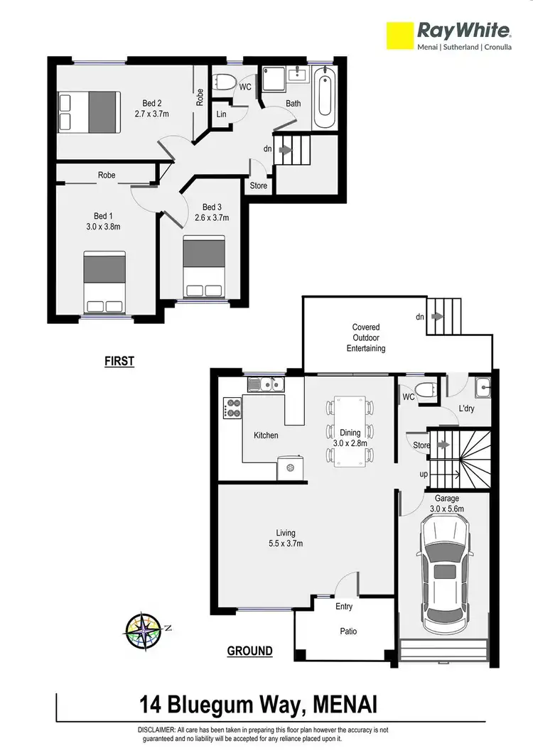 Floorplan of Homely townhouse listing, 14 Bluegum Way, Menai NSW 2234