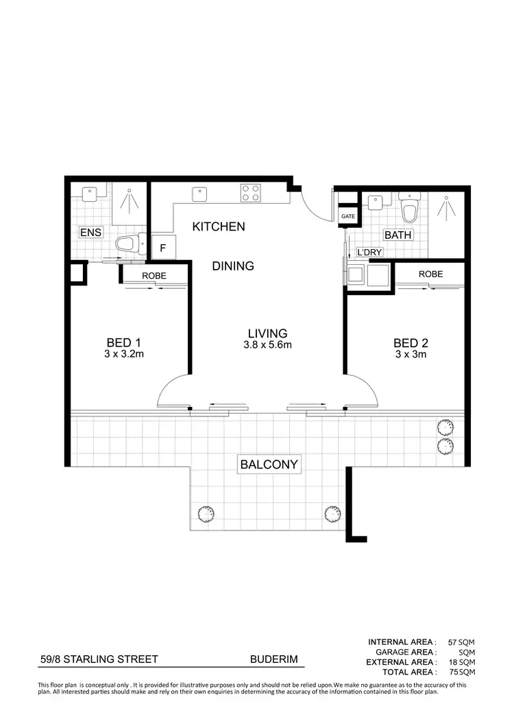 Floorplan of Homely unit listing, 59/8 Starling Street, Buderim QLD 4556