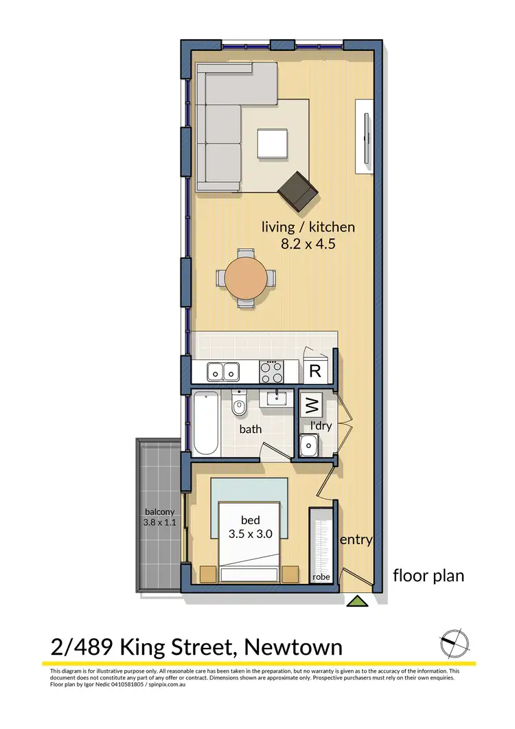 Floorplan of Homely apartment listing, 2/489-491 King Street, Newtown NSW 2042