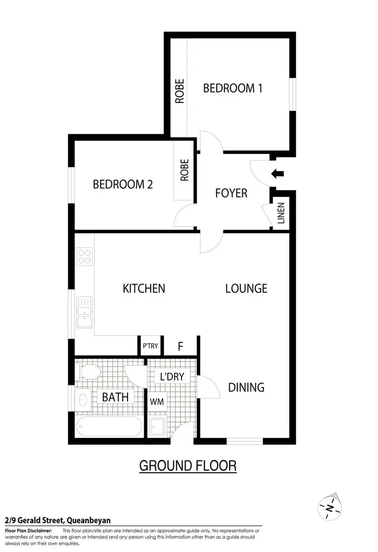Floorplan of Homely unit listing, 2/9 Gerald Street, Queanbeyan NSW 2620