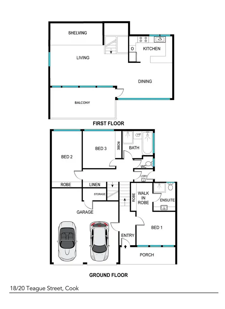 Floorplan of Homely townhouse listing, 20 Teague Street, Cook ACT 2614