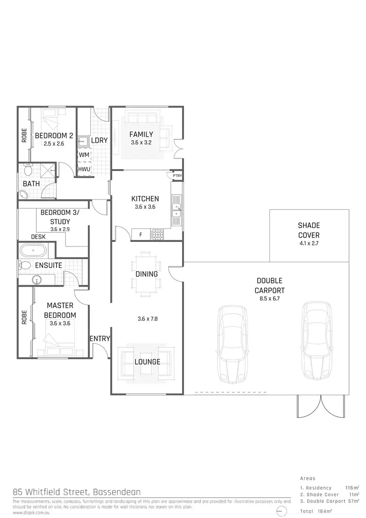 Floorplan of Homely house listing, 85 Whitfield Street, Bassendean WA 6054