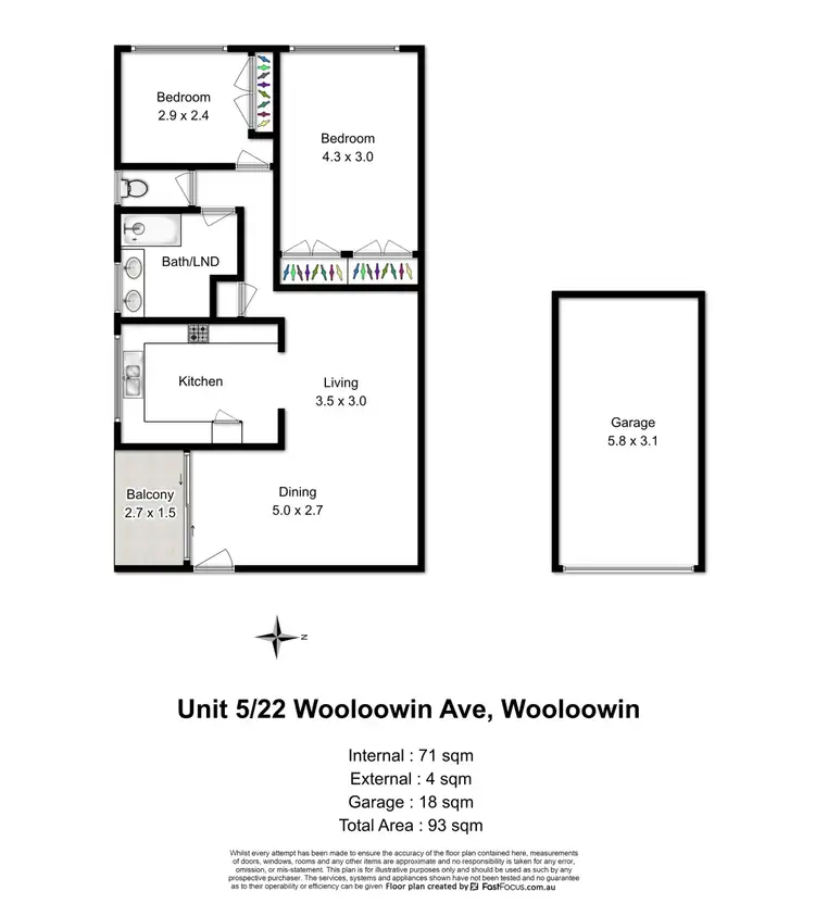 Floorplan of Homely apartment listing, 5/22 Wooloowin Avenue, Wooloowin QLD 4030
