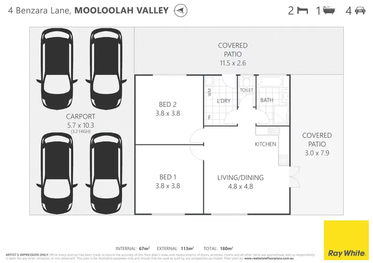 Floorplan of Homely house listing, 4 Benzara Lane, Mooloolah Valley QLD 4553