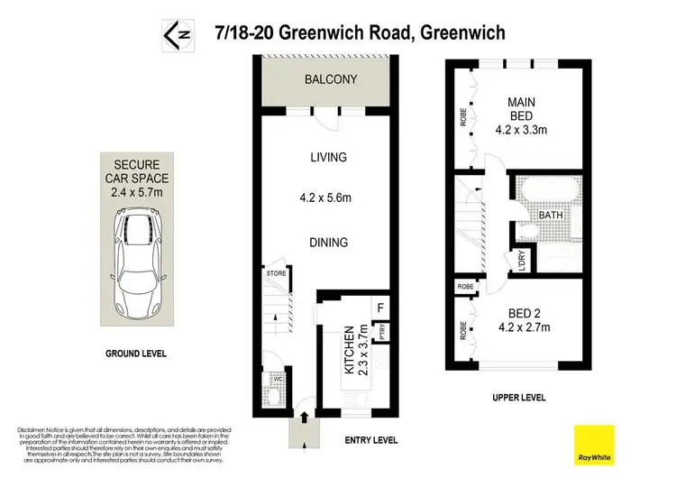Floorplan of Homely unit listing, 7/18-20 Greenwich Road, Greenwich NSW 2065