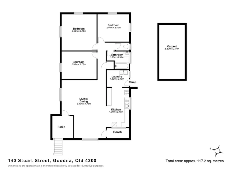 Floorplan of Homely house listing, 140 Stuart Street, Goodna QLD 4300