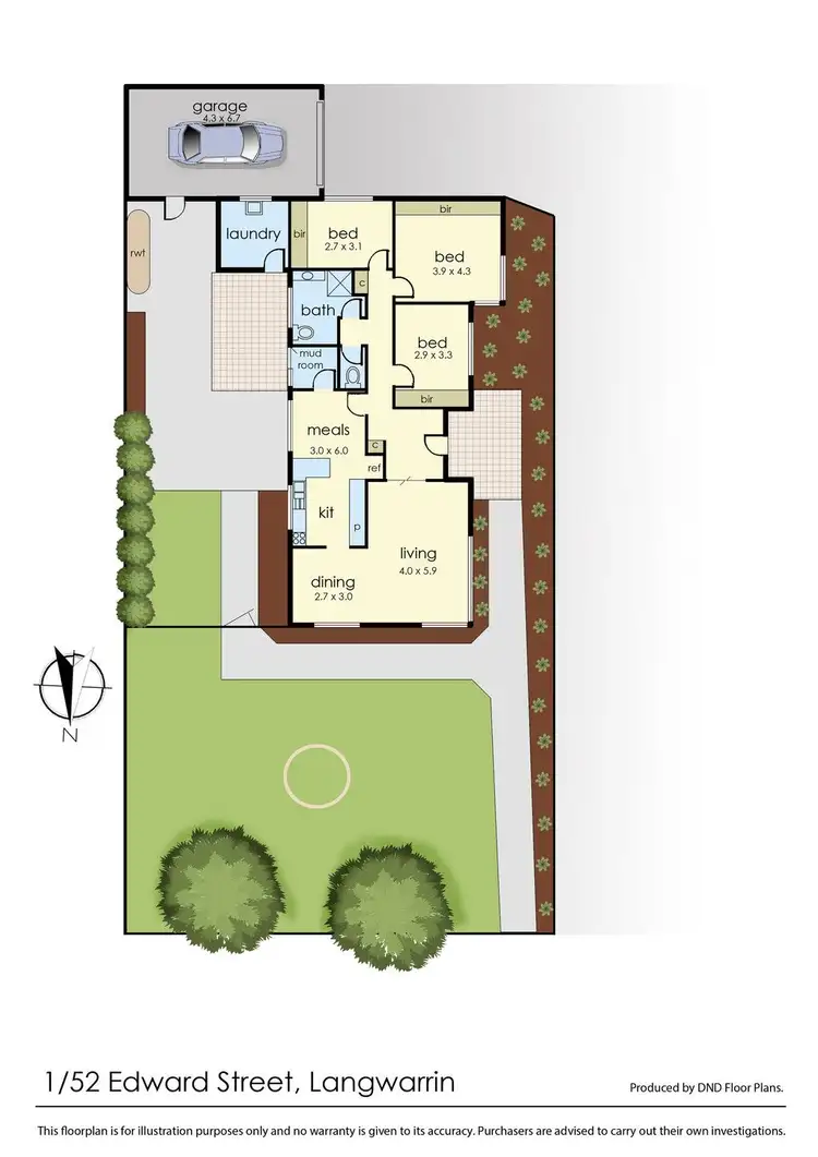 Floorplan of Homely house listing, 1/52 Edward Street, Langwarrin VIC 3910
