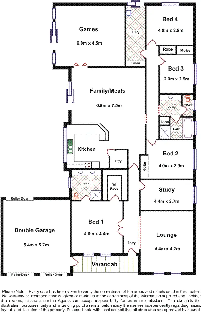 Floorplan of Homely house listing, 41 Patrick Street, Kadina SA 5554