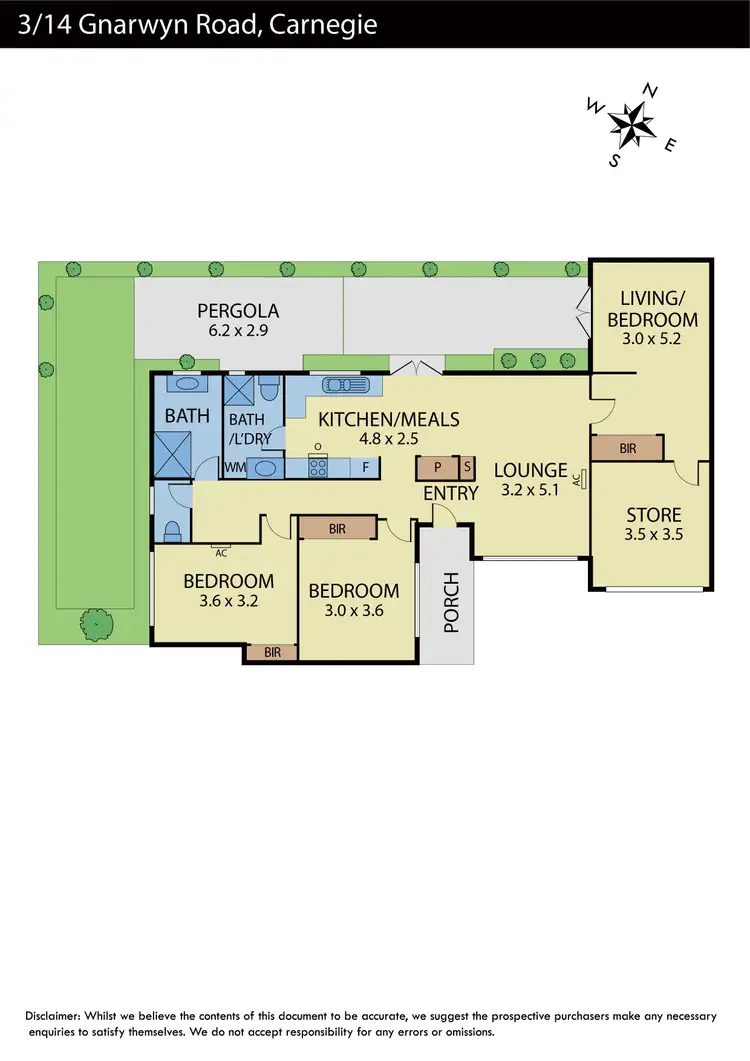 Floorplan of Homely unit listing, 3/14 Gnarwyn Road, Carnegie VIC 3163