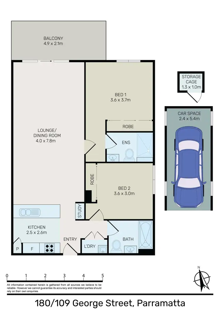Floorplan of Homely apartment listing, 180/109-113 George Street, Parramatta NSW 2150