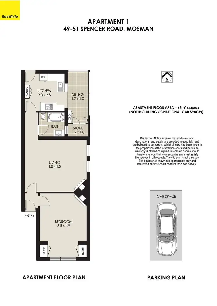 Floorplan of Homely apartment listing, 1/49 Spencer Road, Mosman NSW 2088