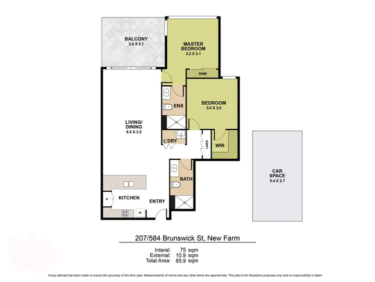 Floorplan of Homely apartment listing, 207/584 Brunswick Street, New Farm QLD 4005