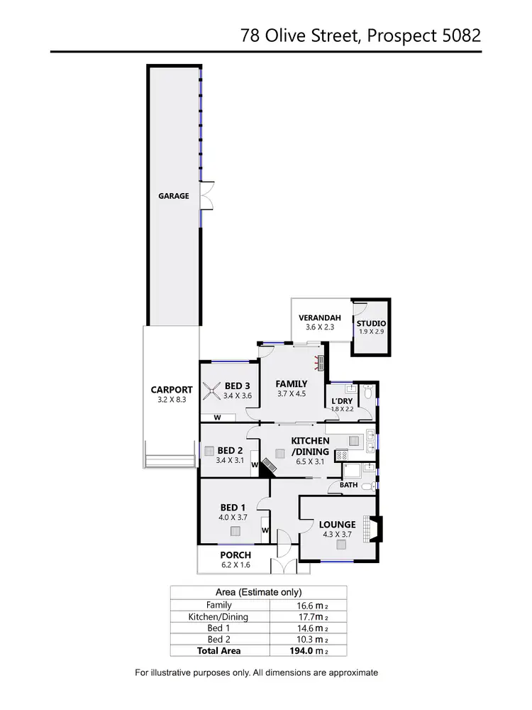 Floorplan of Homely house listing, 78 Olive Street, Prospect SA 5082