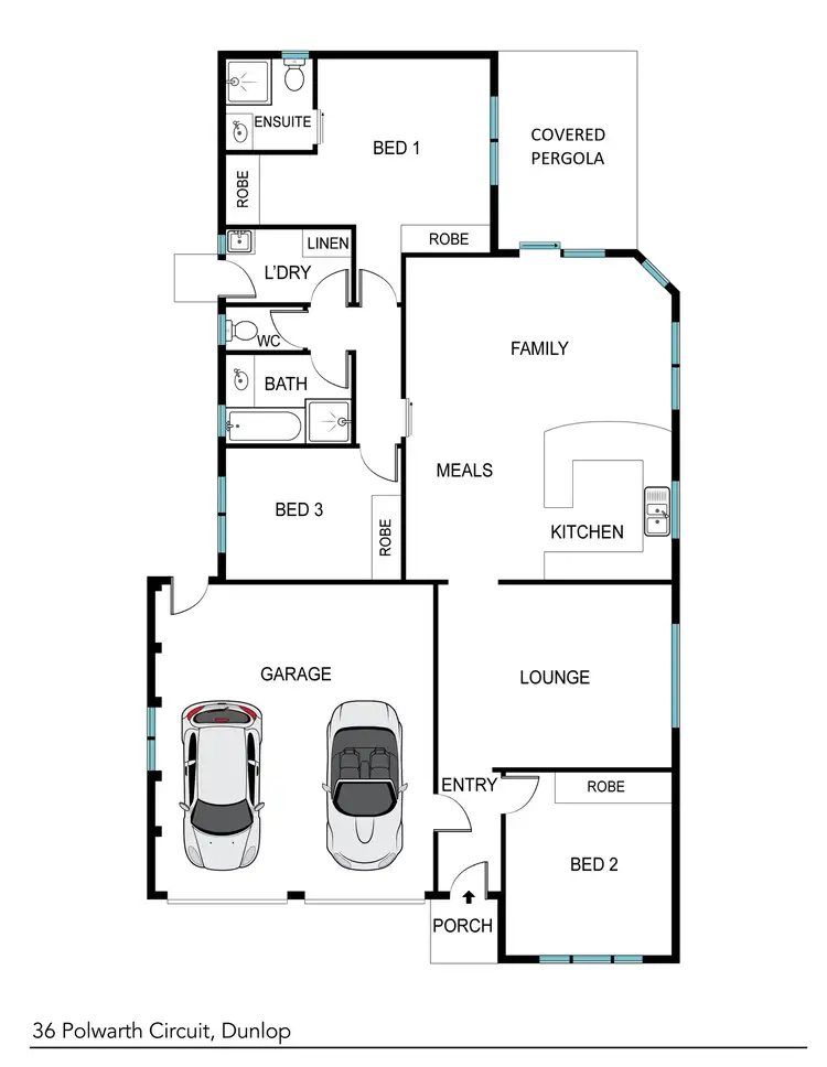 Floorplan of Homely house listing, 36 Polwarth Circuit, Dunlop ACT 2615