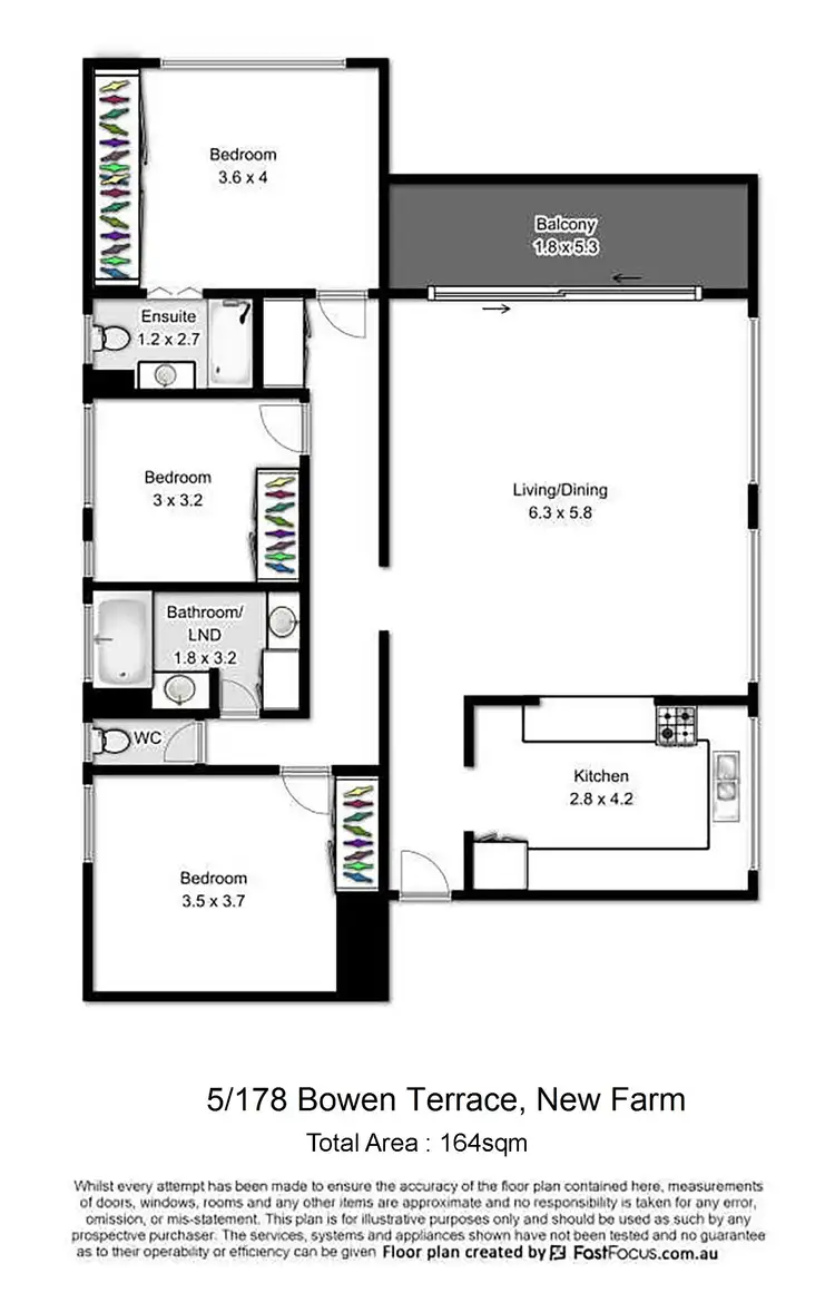 Floorplan of Homely apartment listing, 5/178 Bowen Terrace, New Farm QLD 4005