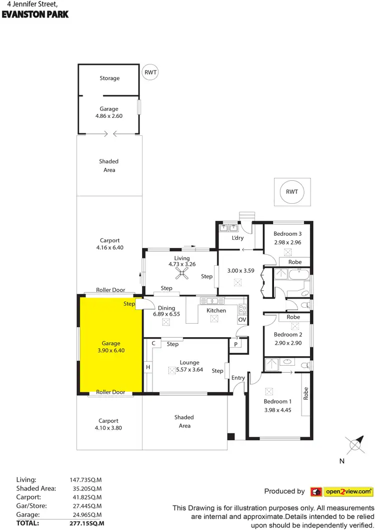 Floorplan of Homely house listing, 4 Jennifer Street, Evanston Park SA 5116