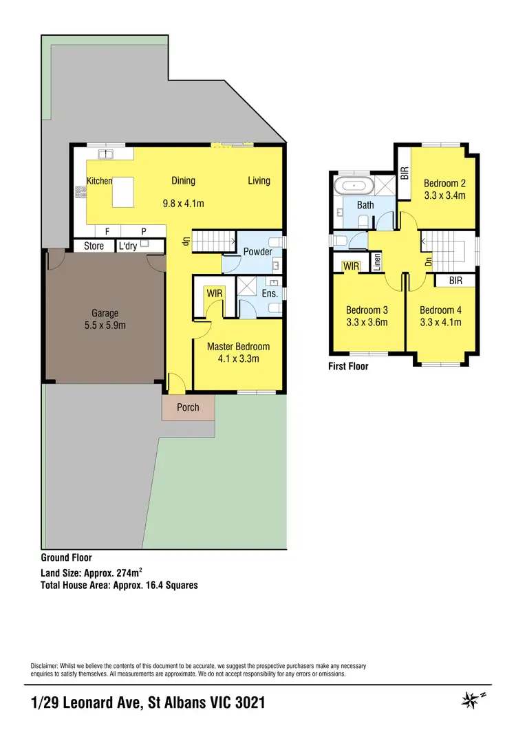 Floorplan of Homely townhouse listing, 1/29 Leonard Avenue, St Albans VIC 3021