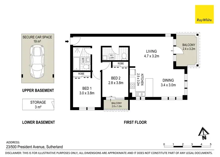 Floorplan of Homely unit listing, 23/500 President Avenue, Sutherland NSW 2232