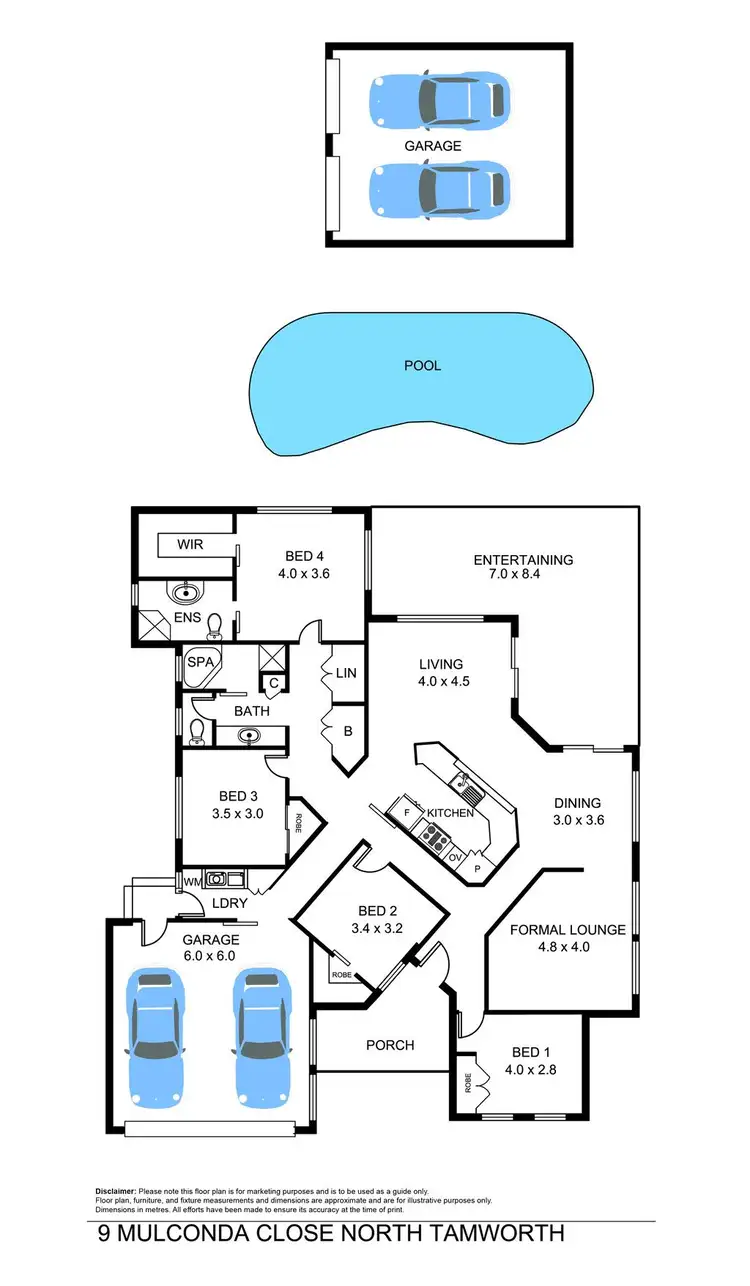 Floorplan of Homely house listing, 9 Mulconda Close, Tamworth NSW 2340