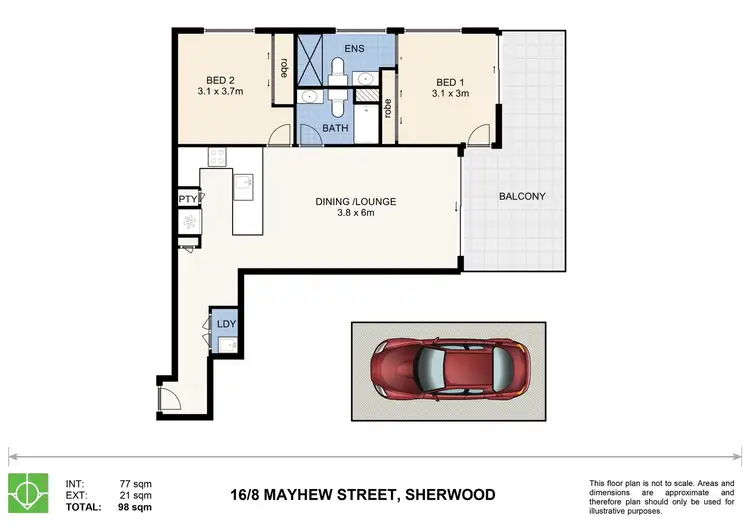 Floorplan of Homely apartment listing, 16/8 Mayhew Street, Sherwood QLD 4075