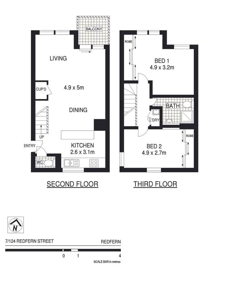 Floorplan of Homely apartment listing, 7/124 Redfern Street, Redfern NSW 2016