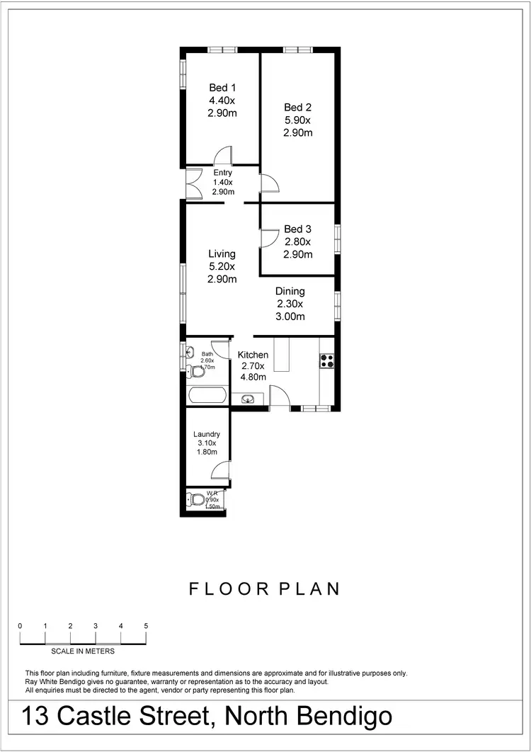 Floorplan of Homely house listing, 13 Castle Street, North Bendigo VIC 3550