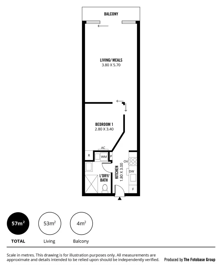 Floorplan of Homely apartment listing, 1106/180 Morphett Street, Adelaide SA 5000