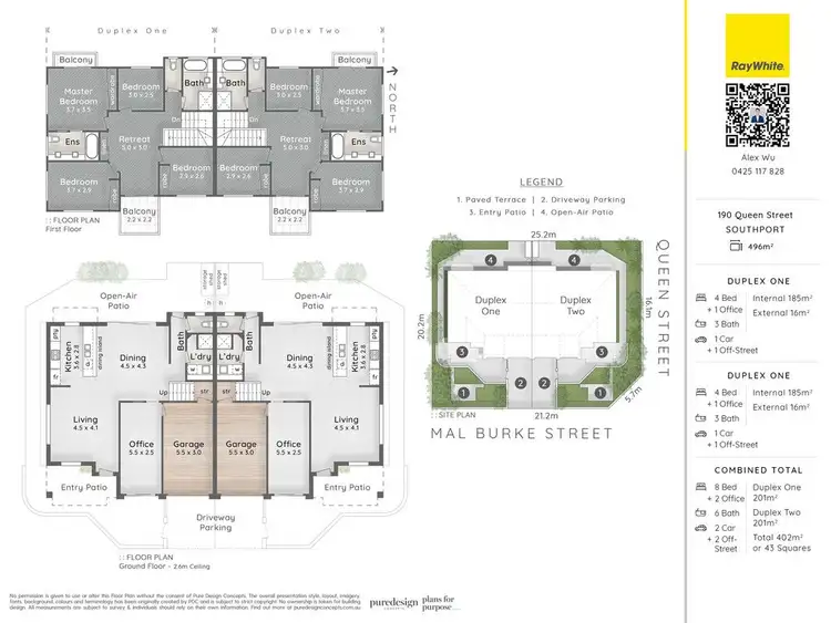 Floorplan of Homely semi-detached listing, 190 Queen Street, Southport QLD 4215
