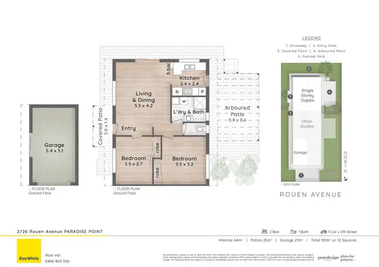 Floorplan of Homely unit listing, 2/26 Rouen Avenue, Paradise Point QLD 4216