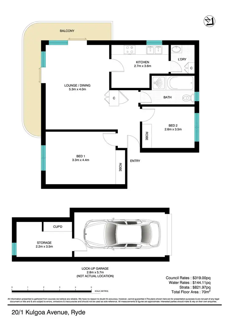 Floorplan of Homely apartment listing, 20/1-3 Kulgoa Avenue, Ryde NSW 2112