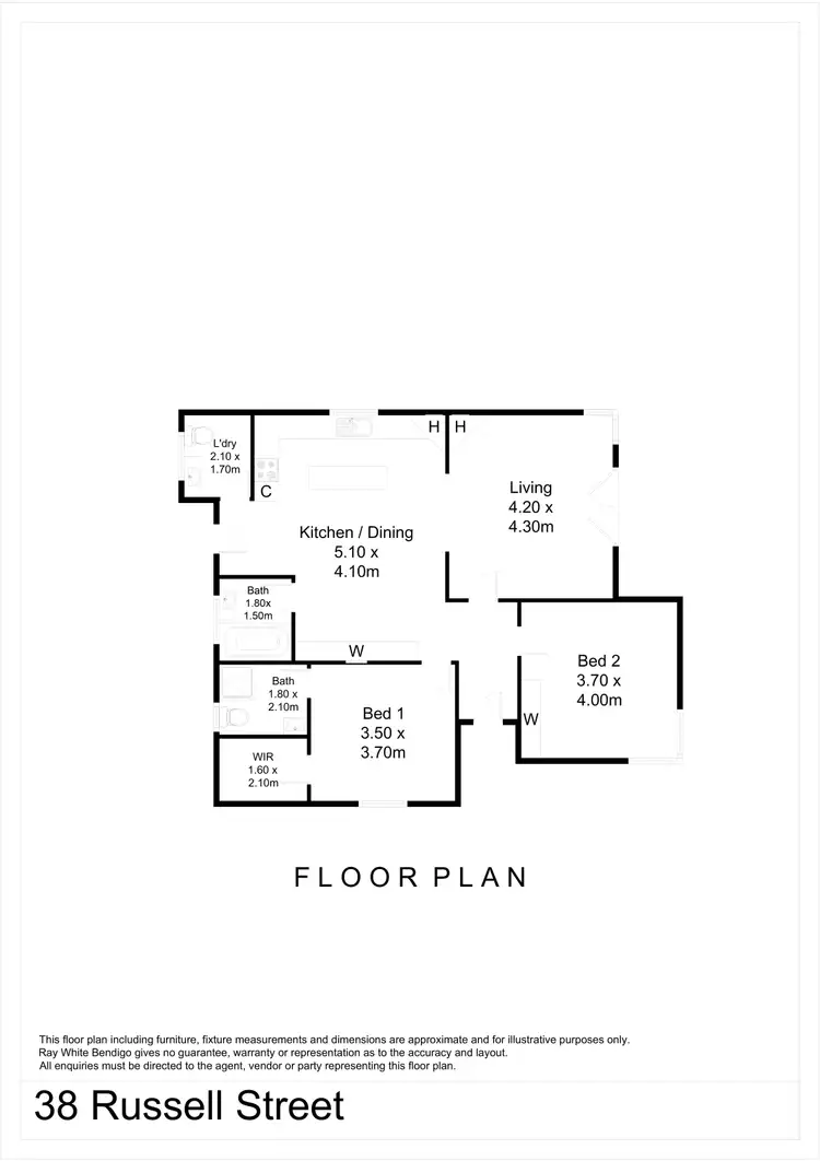Floorplan of Homely house listing, 38 Russell Street, Quarry Hill VIC 3550