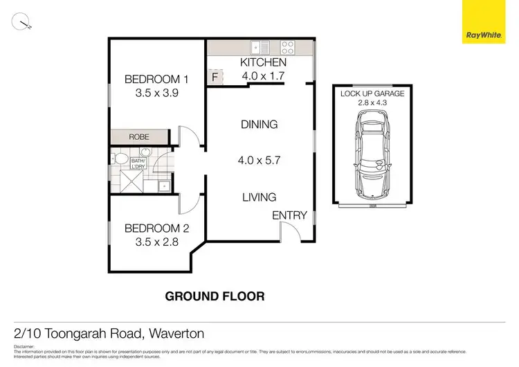 Floorplan of Homely unit listing, 2/10 Toongarah Road, Waverton NSW 2060