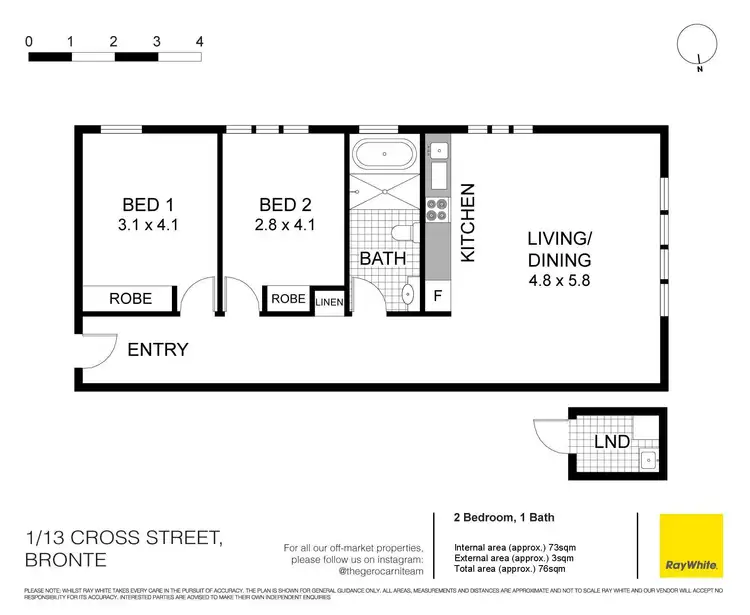 Floorplan of Homely apartment listing, 1/13 Cross Street, Bronte NSW 2024