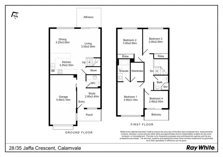 Floorplan of Homely townhouse listing, 28/35 Jaffa Crescent, Calamvale QLD 4116